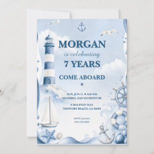 Invitation d'anniversaire Phare Naustique
