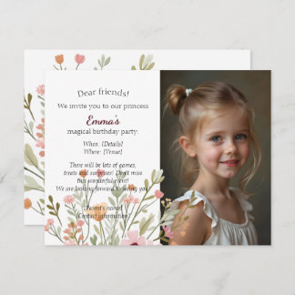 Invitation d'anniversaire photo chic moderne