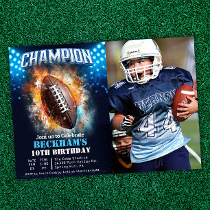 Invitation d'anniversaire photo de football