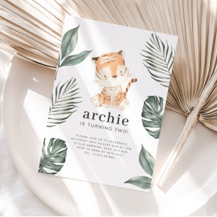 Invitation d'anniversaire photo de tigre