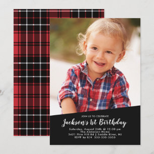 Invitation d'anniversaire photo Lumberjack