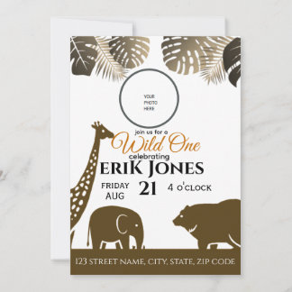 Invitation d'anniversaire photo pour un safari d'u