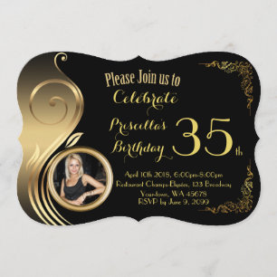 Invitation d'anniversaire PHOTO, tout âge, style G