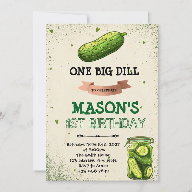 Invitation d'anniversaire Pickle (Devant)