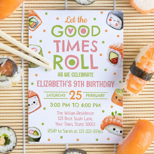 Invitation d'anniversaire Pink Sushi