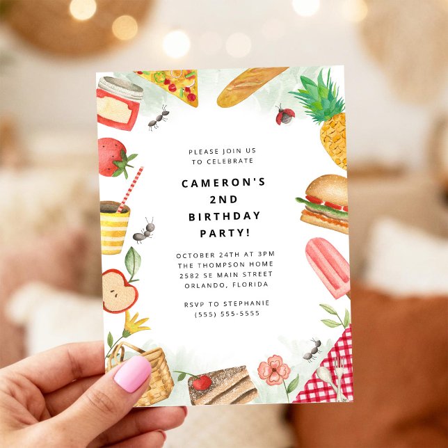 Invitation d'anniversaire pique-nique (Créateur téléchargé)