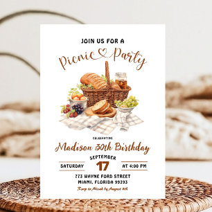 Invitation d'anniversaire Pique-nique Thème Terre