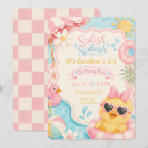 Invitation d'anniversaire Piscine de canards Splas