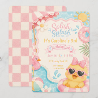 Invitation d'anniversaire Piscine de canards Splas