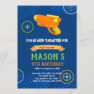 Invitation d'anniversaire pistolet de tag laser