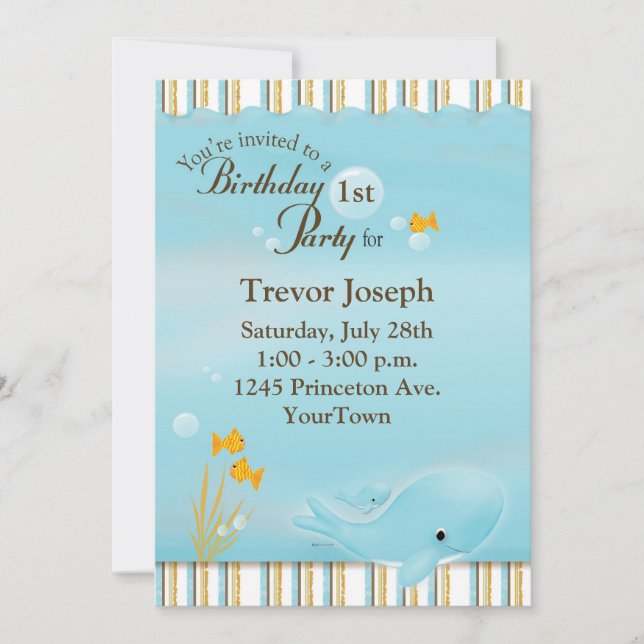 Invitation d'anniversaire Plage ou piscine (Devant)
