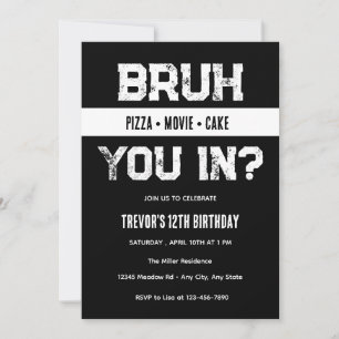 Invitation d'anniversaire pour adolescents