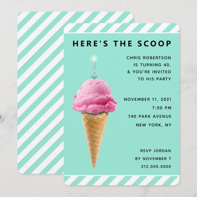 Invitation d'anniversaire pour adultes (Devant / Derrière)