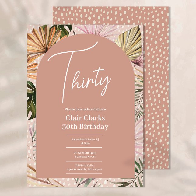 Invitation d'anniversaire pour adultes de Boho (Créateur téléchargé)