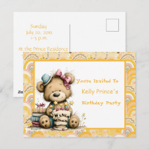 Invitation d'anniversaire pour bébé garçon Ourson
