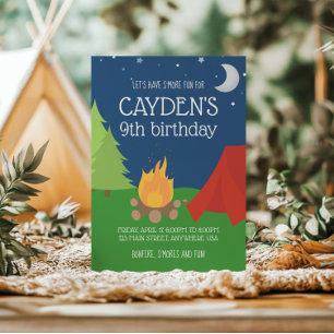 Invitation d'anniversaire pour camping et S'mores