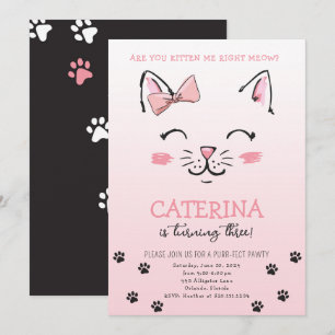 Invitation d'anniversaire pour chaton