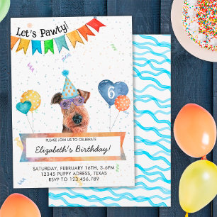 Invitation d'anniversaire pour chien Terrier Aired