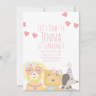 Invitation d'anniversaire pour chiens pour la Sain