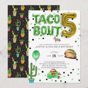 Invitation d'anniversaire pour cinquième Taco Bo