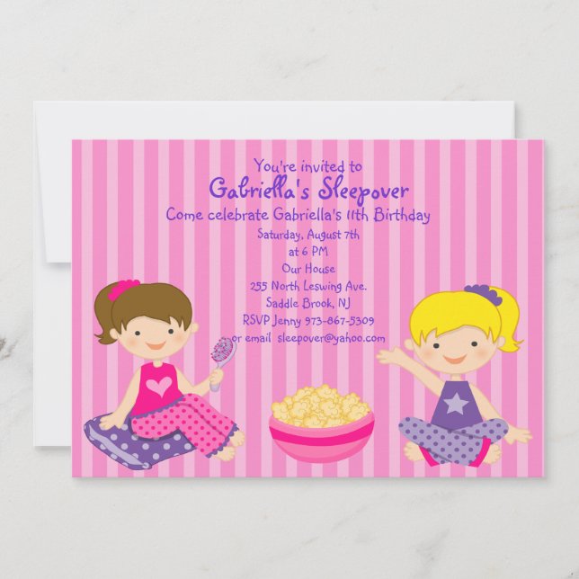 Invitation d'anniversaire pour deux filles (Devant)