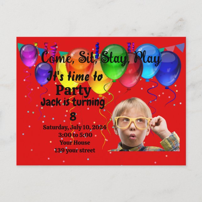 Invitation d'anniversaire pour enfants (Devant)