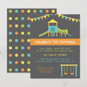 Invitation d'anniversaire pour enfants à l'aire de