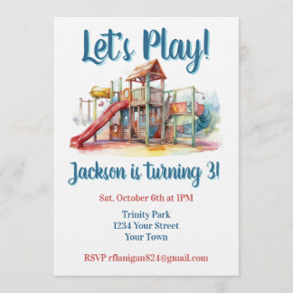 Invitation d'anniversaire pour enfants aire de jeu