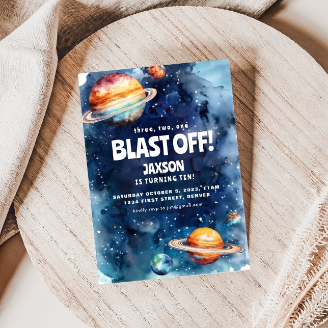 Invitation d'anniversaire pour enfants astronautes (Créateur téléchargé)