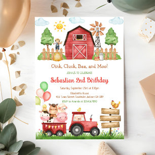 Invitation d'anniversaire pour enfants avec des an