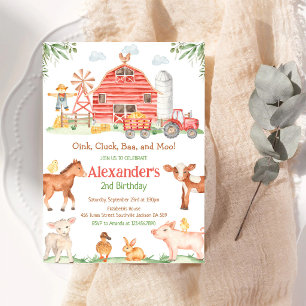 Invitation d'anniversaire pour enfants avec des an