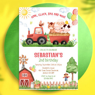 Invitation d'anniversaire pour enfants avec des an