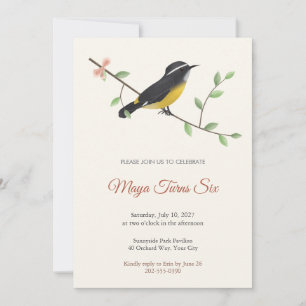 Invitation d'anniversaire pour enfants avec l'oise