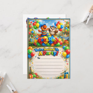 Invitation d'anniversaire pour enfants avec un din