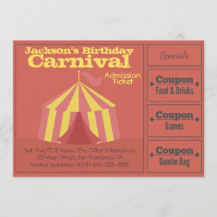 Invitation d'anniversaire pour enfants : Billet d'