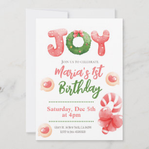Invitation d'anniversaire pour enfants de 1 an Joy