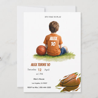 Invitation d'anniversaire pour enfants de basketba