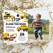 Invitation d'anniversaire pour enfants de construc