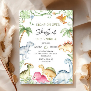 Invitation d'anniversaire pour enfants dinosaures