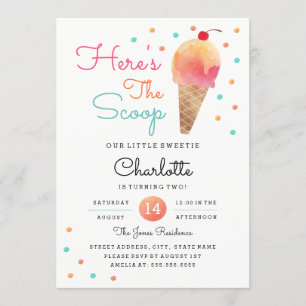 Invitation d'anniversaire pour enfants Fête de gla