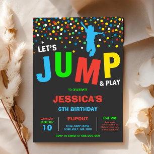 Invitation d'anniversaire pour enfants Let's Jump 