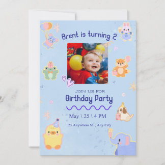 Invitation d'anniversaire pour enfants mignonnes p