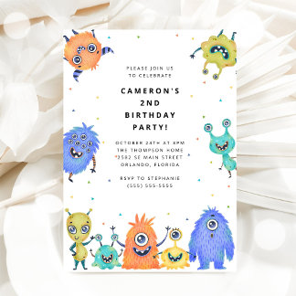 Invitation d'anniversaire pour enfants Monstre Mig