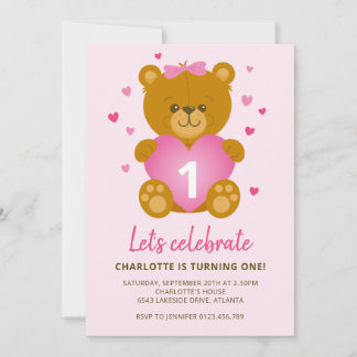 Invitation d'anniversaire pour enfants Ourson