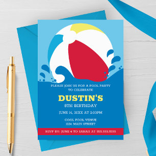 Invitation d'anniversaire pour enfants Piscine de 