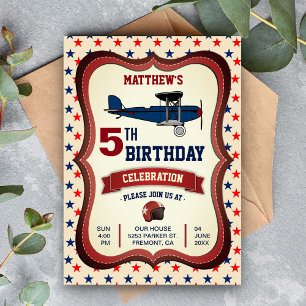 Invitation d'anniversaire pour enfants Vintage Ret