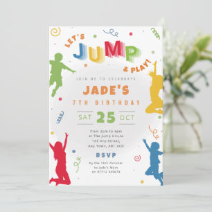 Invitation d'anniversaire pour fête de saut des en