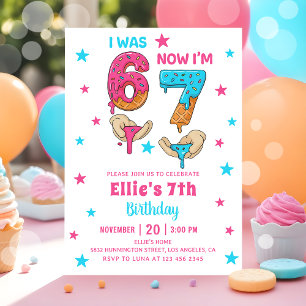 Invitation d'anniversaire pour fille 67 Six Seven
