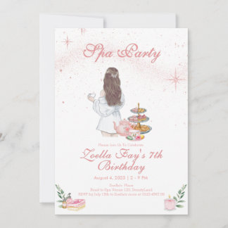 Invitation d'anniversaire pour fille à thème Spa R