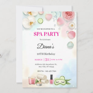 Invitation d'anniversaire pour fille au Spa   Fête